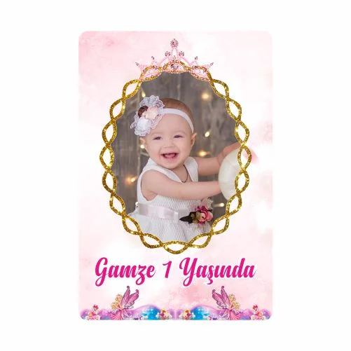 Pembe Barbie Temalı Doğum Günü Magneti